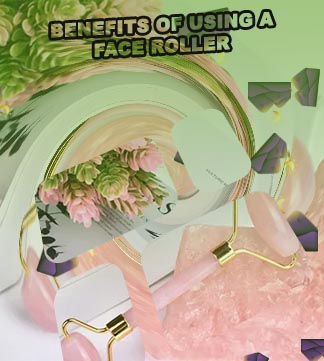 Face massage roller rose quartz